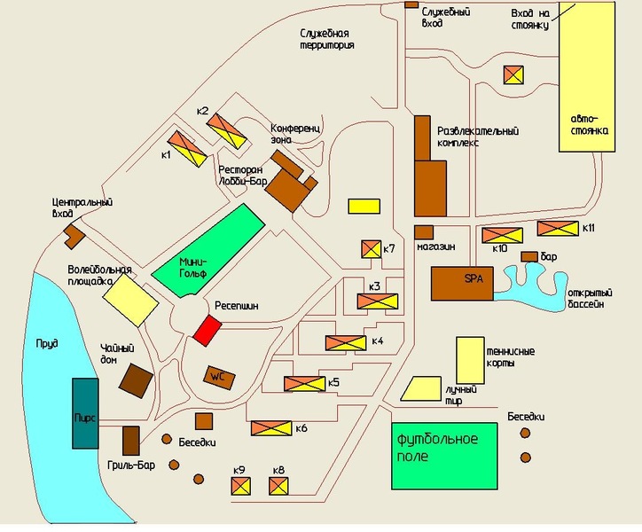Схема территории отеля